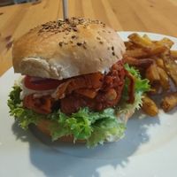 Jackfruit burger at Holy Cow in Edinburgh