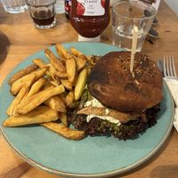 Oyster Mushroom Steak Burger  at Holy Cow in Edinburgh