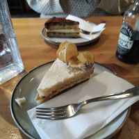 The tiramisu cake was nicer than the Victoria sponge but so good to have funky options! at Holy Cow in Edinburgh