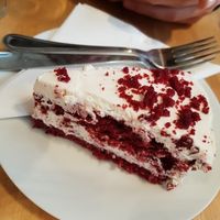 incredible red velvet cake  at Holy Cow in Edinburgh