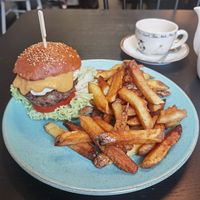 BBQ burger and chips for £16.20 at Holy Cow in Edinburgh