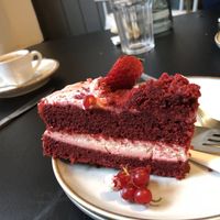 red velvet cake   at Holy Cow in Edinburgh