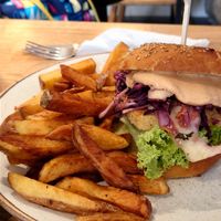 Tofu burger at Holy Cow in Edinburgh