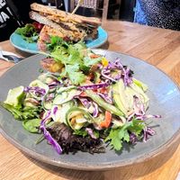 Ruben sandwich and pad tai  at Holy Cow in Edinburgh