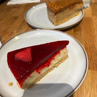 Lotus and strawberry cheesecake   at Holy Cow in Edinburgh
