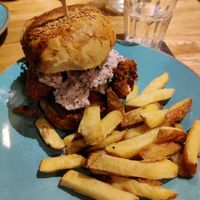 Oyster mushroom burger at Holy Cow in Edinburgh