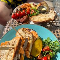 Full Vegan Brekky - absolutely delicious we finished every bite.  at Holy Cow in Edinburgh