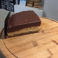 Chocolate and peanut butter cheesecake  at Holy Cow in Edinburgh