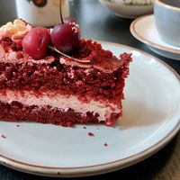 Red velvet cake at Holy Cow in Edinburgh