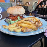 Jackfruit burger 8/10 (quite spicy 🌶️ )  at Holy Cow in Edinburgh