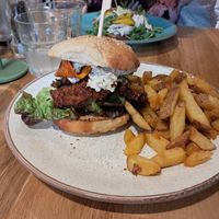 Oyster mushroom burger at Holy Cow in Edinburgh