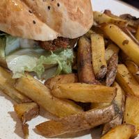Oyster mushroom burger at Holy Cow in Edinburgh