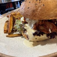 Pulled jackfruit burger  at Holy Cow in Edinburgh