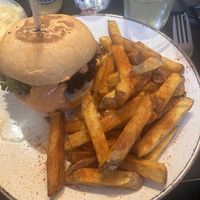 Tofu burger and dirty friess  at Holy Cow in Edinburgh