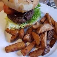 Burger and Chips at Holy Cow in Edinburgh
