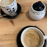 Flat white & cafe latte  at Holy Cow in Edinburgh