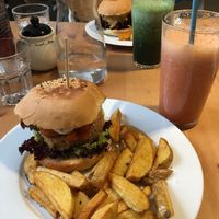 Burgers and smoothies at Holy Cow in Edinburgh