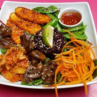 Bibimbap salad bowl at Holy Cow in Edinburgh