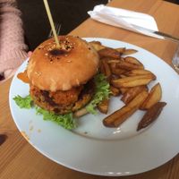 Muu burger "Thai carrot"  at Holy Cow in Edinburgh
