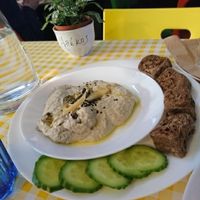 beluga lentils hummus  at Lime Bistro in Athens