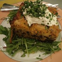 Pasticcio with Macademia Cheese at Lime Bistro in Athens