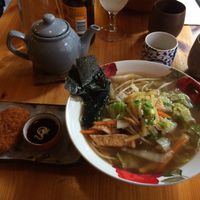 vegan ramen and pumpkin korokke at Taikichi in Limerick
