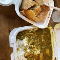 GF samosas; rice, aloo mutter and dal   at Flavors of India in Columbus