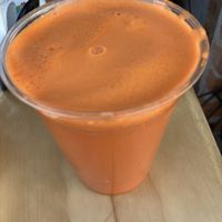 Carrot, apple, turmeric juice at Tumerico in Tucson