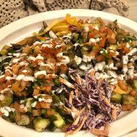 Frida Kahlo tostadas, piled high!! at Tumerico in Tucson