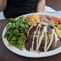 Diego Rivera enchiladas. Mole sauce was delicious, but not spicy. at Tumerico in Tucson