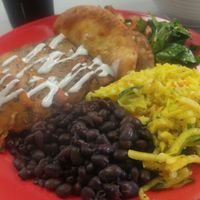 Vegan Tamales with a potato taco at Tumerico in Tucson