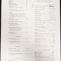 Back of menu at The Village Shop at The Village Shop in Mumbai