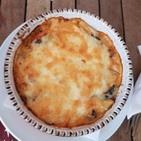 Vegetarian pasta cheese casserole at Tapas & Co in Marburg