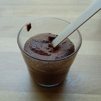 Chocolate mousse (Sweet potatoes, almonds, raw chocolate. yummy as hell!) at Love Me Cru in Paris