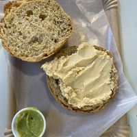 Hummus and guacamole   at La Vegana in Sevilla