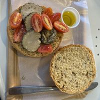 Roulade cheese and plum tomato with olive oil   at La Vegana in Sevilla