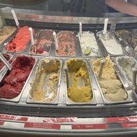 Red labels = vegan   at Creme de la Creme in Prague