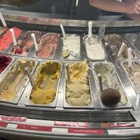 Red labels = vegan   at Creme de la Creme in Prague