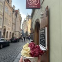 Smallest cup with passionfruit and pomegranate   at Creme de la Creme in Prague