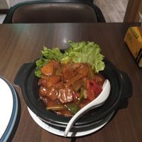 Beef and potato with peppers. I wasn't to keen on the faux beef but the potato and sauce were delicious. at Super Vegan - Xujiahui in Shanghai