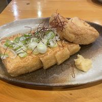 Fried tofu (modified to be vegan).  at Shibata Restaurant in Myoko