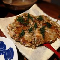 okonomiyaki (pancake) at Megumi in Osaka