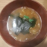 The staple miso soup :)) at Megumi in Osaka