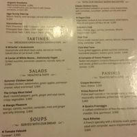 menu at Brioche in Kigali