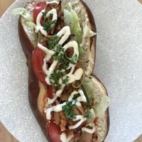 Jackfruit sandwich from the cabinet  at The Origin in Christchurch