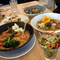Noodle soup, curry, gnocchi and crispy rolls! at The Origin in Christchurch