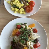 Cashew penne and big breakfast with creamy mushroom  at The Origin in Christchurch