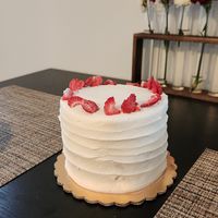 Strawberry Shortcake with Chocolate Fudge at Scratch Bake Shop in Rochester