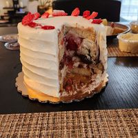 Strawberry Shortcake with Chocolate Fudge at Scratch Bake Shop in Rochester