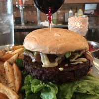 Burger and fries at Citizen Eatery in Austin